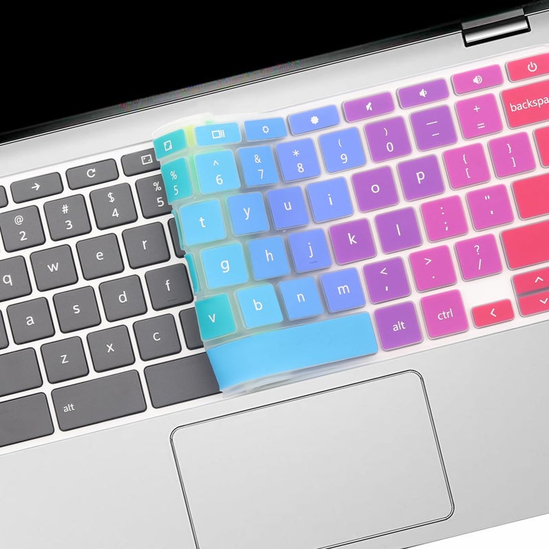 MUBUY-GOL Keyboard Cover for Dell Chromebook 11 3100, Dell Chromebook 3120 3189 3180 3181 5190, Dell 11" HD IPS Chromebook, Dell Chromebook 3380 3400, Dell Chromebook 11.6 13.3 14 US Keyboard Cover -Rainbow - Image 5